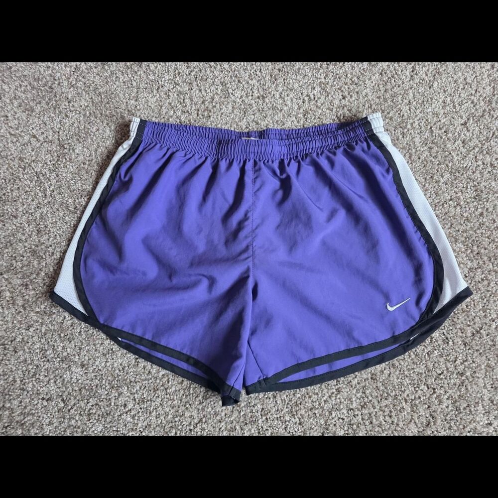 Nike Dri-FIT Womens XL Purple Running Shorts White Panel Athletic